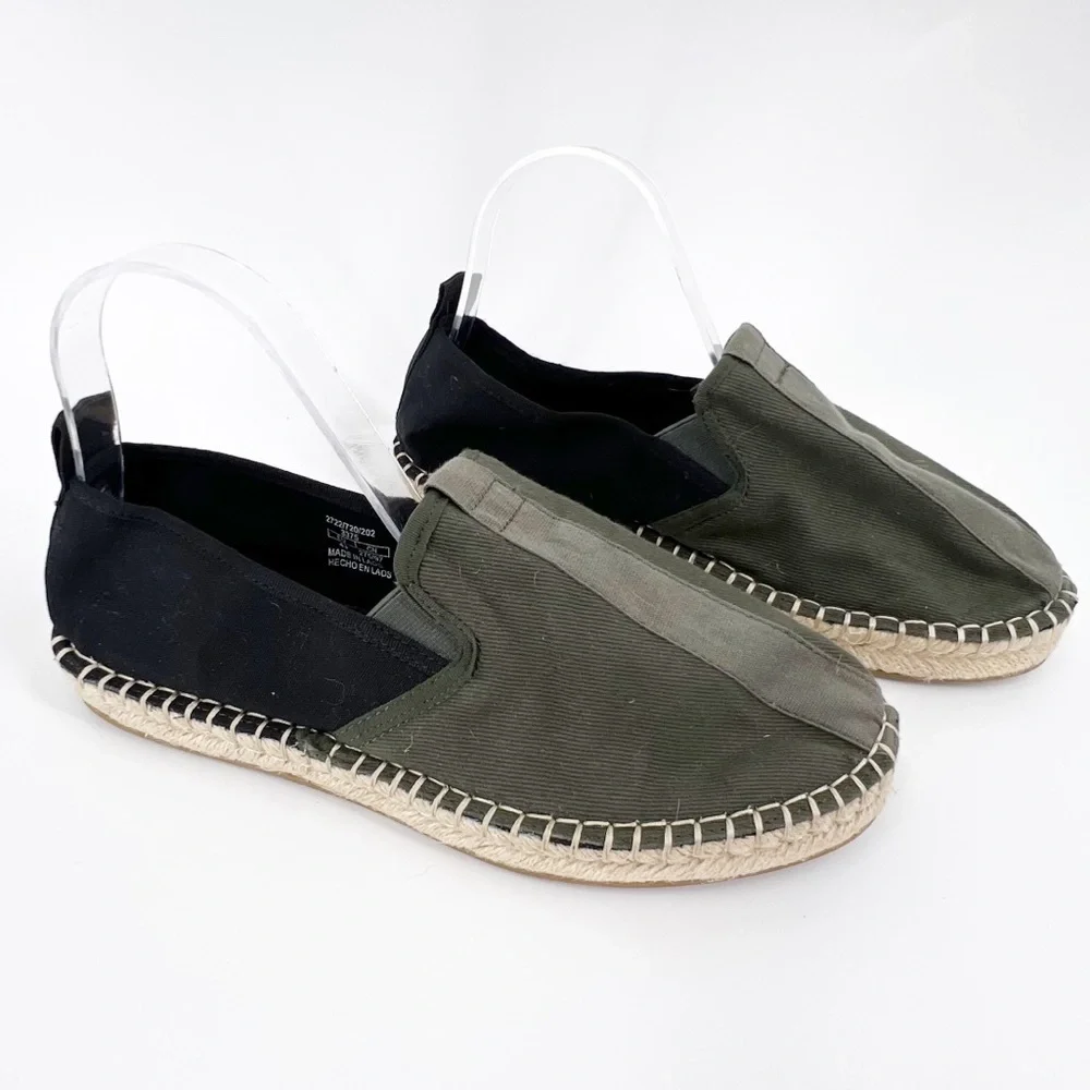✅ Zara COMBINATION ESPADRILLES GREEN/BLACK‎ SIZE 43